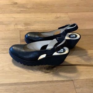 Fly London, Black Sling Back Shoes size 40